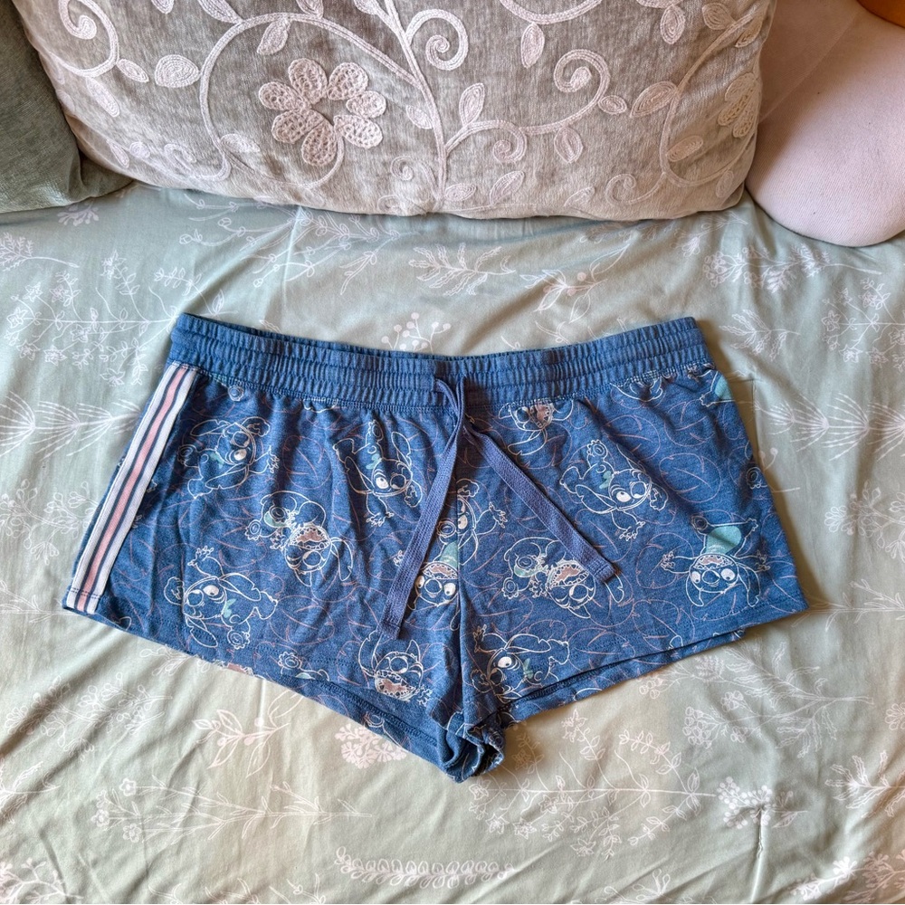 Disney Blue Stitch Pajama Shorts